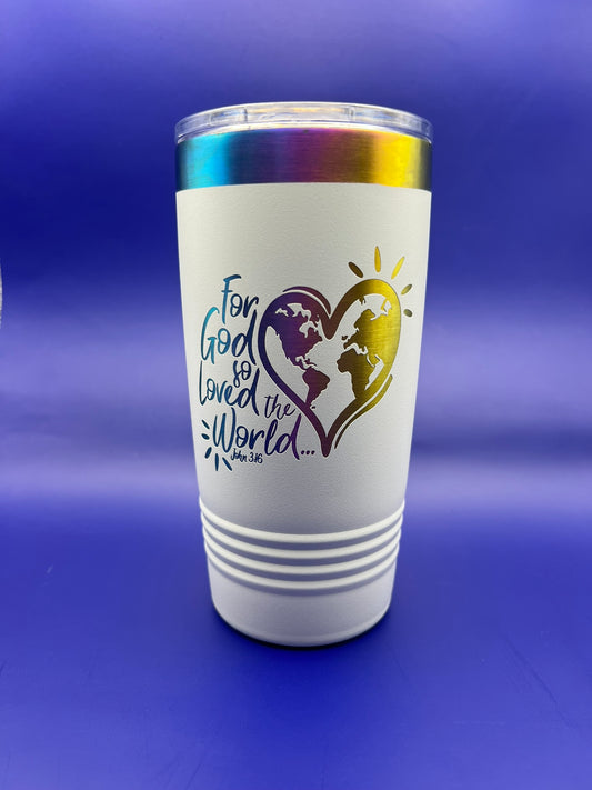 John 3:16 - White/Prism Drinkware